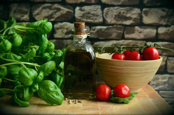 olive oil, basil, tomatoes olive oil, basil, tomatoes