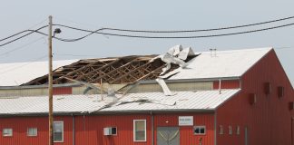 storm damage to a barn