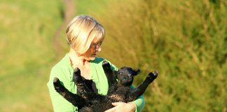woman with a goat