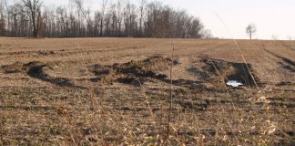rutted wet farm field, Ohio farm, planting,