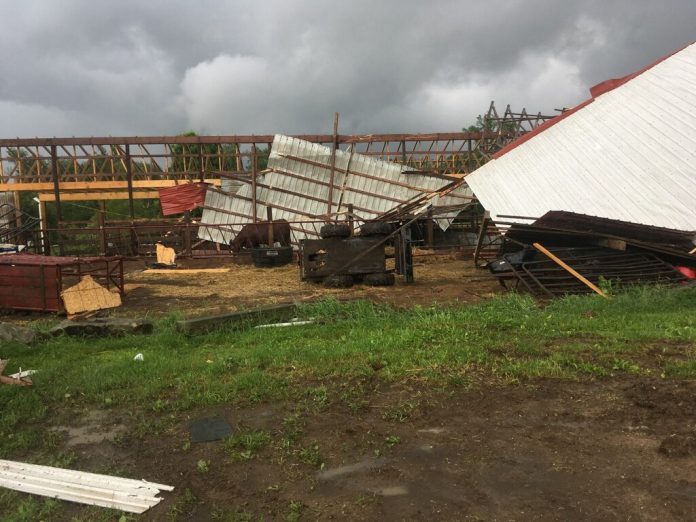 tornado damage to barn tornado damage to barn