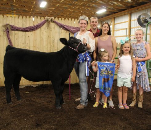 Joyce Barr’s grand champion beef feeder calf heifer sold to Randall Gallagher Memorials, Inc. for $3.75 per pound.