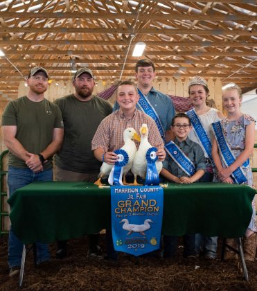 Grayden Sproull’s grand champion duck sold to Encino Energy for a record $2,000.