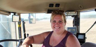 woman in tractor
