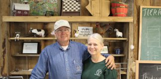 couple standing behind counter