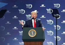 New administration acts and the Heritage Foundation smiles Trump speaking at the American Farm Bureau Federation's convention.