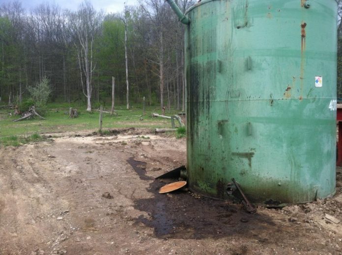 oilfield contamination storage tank leaking