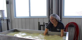 woman making cheese