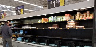 empty shelves in egg section
