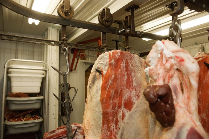 meat locker meat packing plant