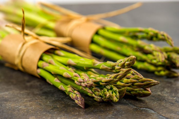 Bundles of fresh asparagus