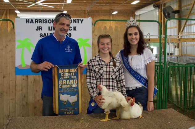 The Harrison County Fair grand champion chickens.