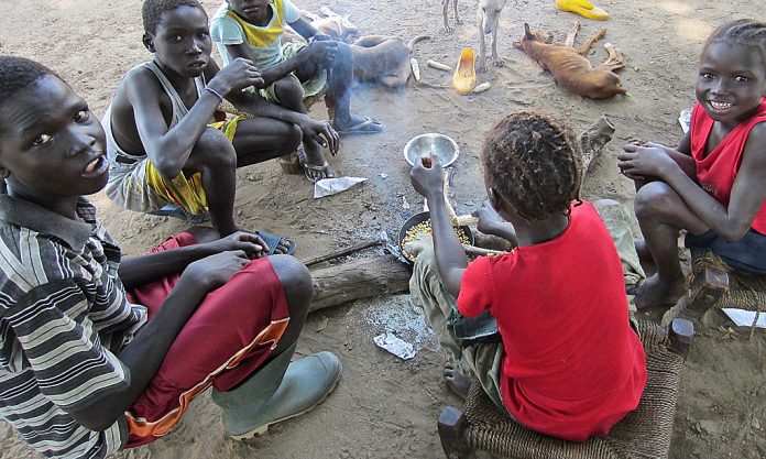 sudanesechildren Sudanese children roast corn