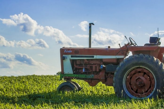 tractor in field tractor in field