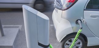electric car plugged into a charger