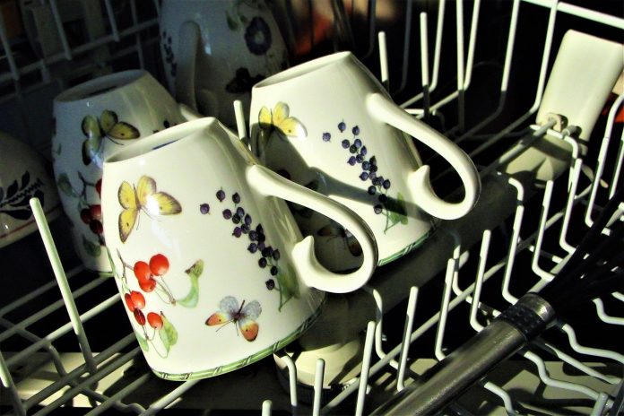 mugs in a dishwasher mugs in a dishwasher