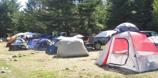 tents in a pasture