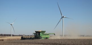 wind turbine and combine