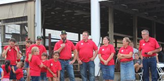 The Dotterer family addresses the crowd at the 2021 Dairy Twilight Tour.