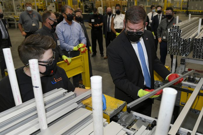 first-solar-groundbreaking labor secretary tours factory