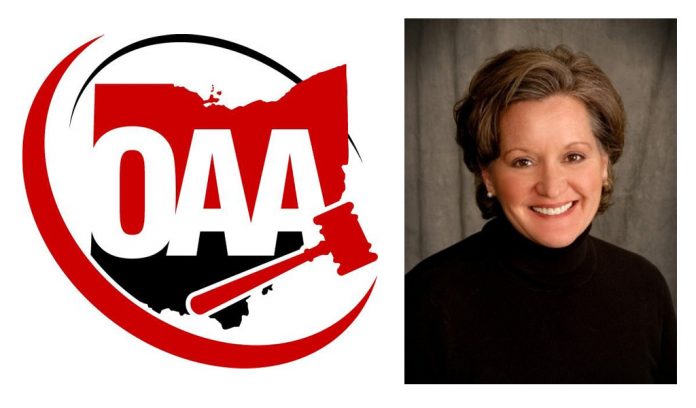 auctioneer An image of the Ohio Auctioneers Association logo and Karen Huelsman.