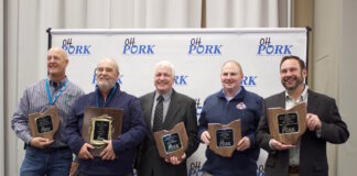 Award winners at the Ohio Pork Congress.