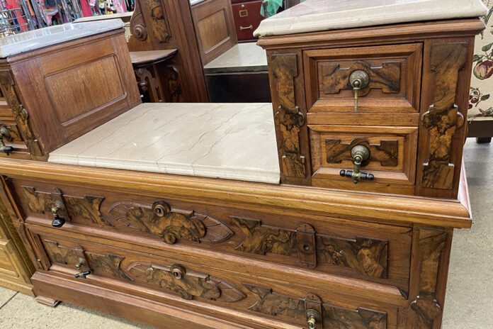 walnut and marble topped Eastlake Vanity Dresser circa 1880 walnut and marble topped Eastlake Vanity Dresser circa 1880