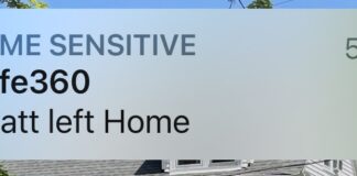 Matt left home phone notification
