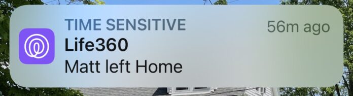 Matt left home phone notification Matt left home phone notification