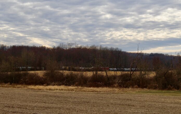 trains running in field