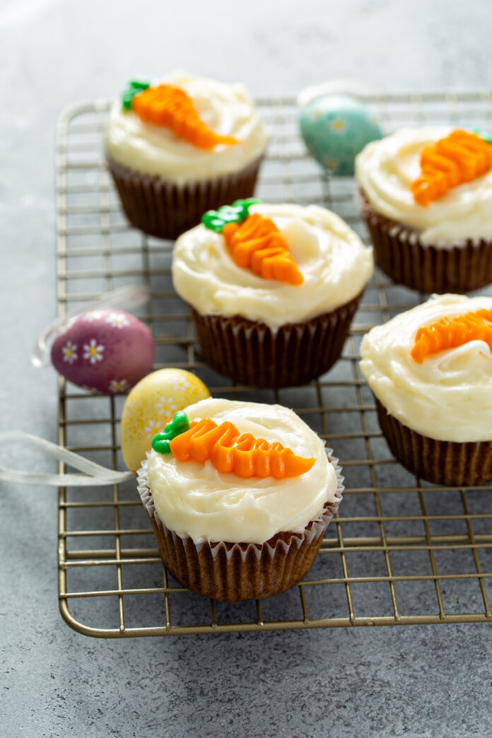 Carrot cake cupcakes for Easter