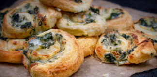 Spinach feta pinwheels