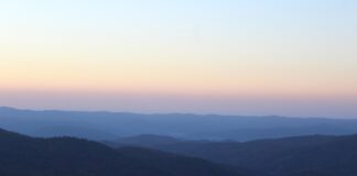 mountains at sunset