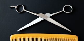 hair scissors and comb