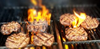 burgers on the grill