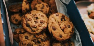 brown cookies on white plastic pack