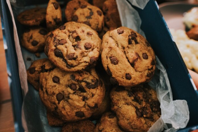 cookies brown cookies on white plastic pack