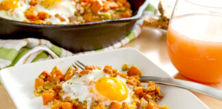 Sweet Potatoe Hash with Eggs