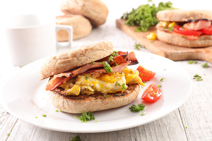 muffin with egg and bacon muffin with egg and bacon