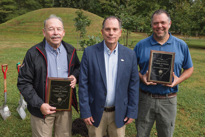 Christopher S. Duckworth, Duckworth Farms; Dan Balser, Chief of the Ohio Division of Forestry; Jeremy Scherf on behalf of the Ohio Conservation Federation. Christopher S. Duckworth, Duckworth Farms; Dan Balser, Chief of the Ohio Division of Forestry; Jeremy Scherf on behalf of the Ohio Conservation Federation.
