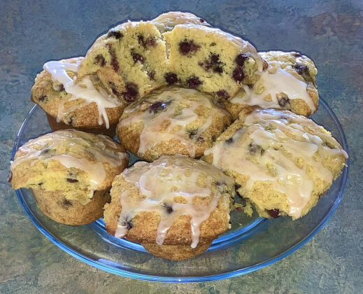 lemon serviceberry muffins