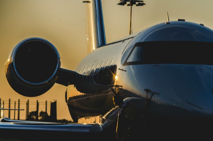 airplane airplane during golden hour