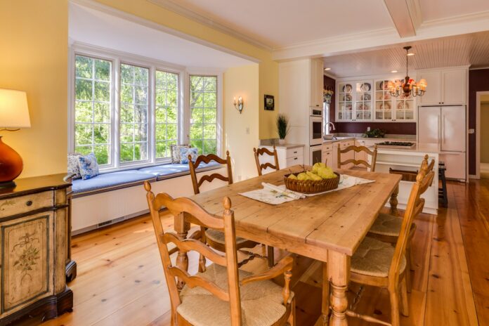 Photo by Francesca Tosolini rectangular brown wooden table with chairs set