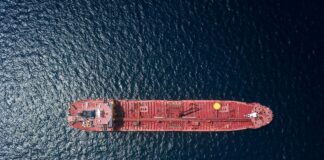 aerial photography of tanker ship